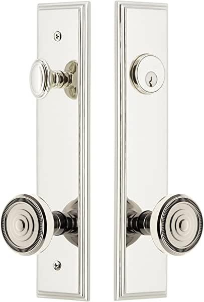 Grandeur 840351 Carre' Tall Plate Complete Entry Set with Soleil Knob