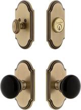 Grandeur 853246 Arc Plate with Coventry Knob and Matching Deadbolt