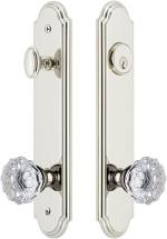 Grandeur 839613 Arc Tall Plate Complete Entry Set with Fontainebleau Knob, Polished Nickel