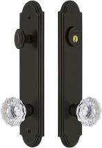 Grandeur 839623 Arc Tall Plate Complete Entry Set with Fontainebleau Knob, Timeless Bronze
