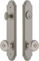 Grandeur 839427 Arc Tall Plate Complete Entry Set with Bouton Knob, Satin Nickel