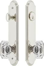 Grandeur 839325 Arc Tall Plate Complete Entry Set with Baguette Clear Crystal Knob, Polished Nickel