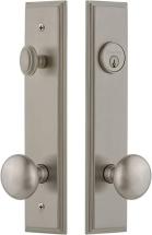Grandeur 840163 Carre' Tall Plate Complete Entry Set with Fifth Avenue Knob, Satin Nickel