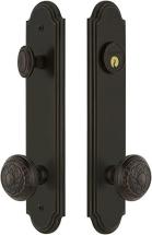 Grandeur 839847 Arc Tall Plate Complete Entry Set with Windsor Knob, Timeless Bronze