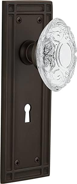 Nostalgic Warehouse 753861 Passage Mission Plate with with Keyhole Crystal Victorian Knob