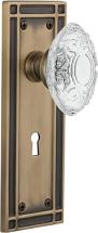 Nostalgic Warehouse 754203 Single Dummy Mission Plate with with Keyhole Crystal Victorian Knob