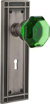 Nostalgic Warehouse 725686 Mission Plate with Keyhole Privacy Waldorf Emerald Door Knob