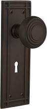 Nostalgic Warehouse Mission Plate with Keyhole Deco Knob, Oil-Rubbed Bronze