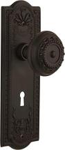 Nostalgic Warehouse Meadows Plate with Keyhole Meadows Knob, Oil-Rubbed Bronze