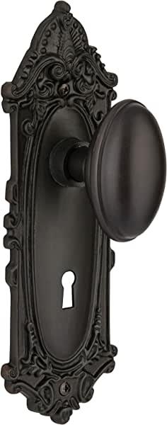 Nostalgic Warehouse Victorian Plate with Keyhole Homestead Knob, Oil-Rubbed Bronze