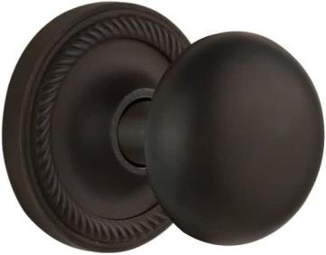 Nostalgic Warehouse Rope Rosette with New York Knob, Oil-Rubbed Bronze