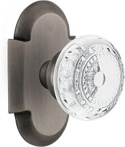 Nostalgic Warehouse 753120 Cottage Plate with Crystal Meadows Knob Privacy