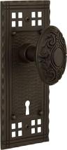 Nostalgic Warehouse Craftsman Plate with Keyhole Victorian Knob, Oil-Rubbed Bronze