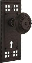 Nostalgic Warehouse Craftsman Plate with Keyhole Meadows Knob, Oil-Rubbed Bronze