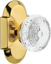Nostalgic Warehouse 753337 Cottage Plate with Crystal Meadows Knob, Polished Brass
