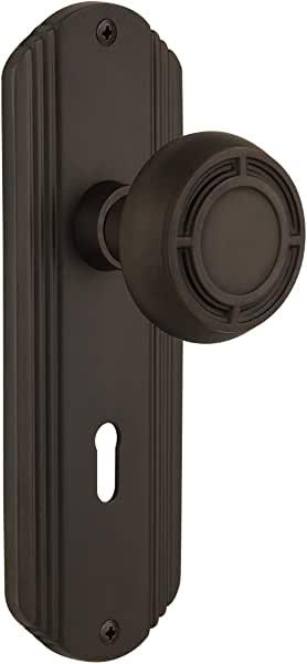 Nostalgic Warehouse Deco Plate with Keyhole Mission Knob, Oil-Rubbed Bronze