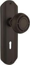 Nostalgic Warehouse Deco Plate with Keyhole Mission Knob, Oil-Rubbed Bronze