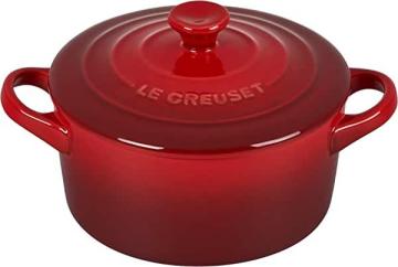 Le Creuset Stoneware Mini Round Cocotte, 8 oz., Cerise