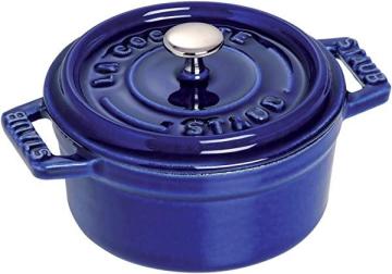 Staub Cast Iron 0.25-qt Mini Round Cocotte - Dark Blue