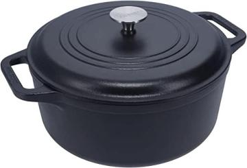 Victoria 7-Quart Cast-Iron Dutch Oven with Lid and Dual Loop Handles, Seasoned with Flaxseed Oil