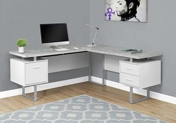 Monarch Specialties Computer 70"L Desk Left or Right Facing - White Cement-Look