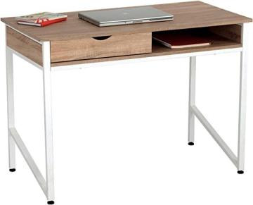 Safco Products 1950WH Studio Desk with Single Drawer Storage, White