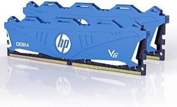 HP V6 RAM 16GB Kit (8GBx2) DDR4 3000MHz CL16 1.35V Desktop Computer Gaming Memory, Blue
