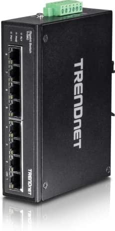 TRENDnet 8-Port Hardened Industrial Gigabit DIN-Rail Switch, TI-G80