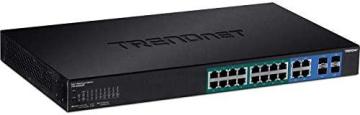 TRENDnet 20-Port Gigabit PoE+ Web Smart Switch with 2 Shared SFP Slots, TPE-1620WS