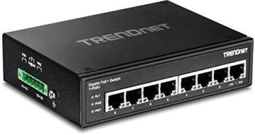 TRENDnet 8-Port Hardened Industrial Unmanaged Gigabit PoE+ DIN-Rail Switch, TI-PG80