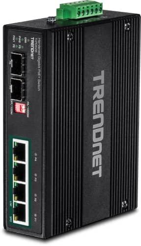 TRENDnet 6-Port Industrial Gigabit PoE+ DIN-Rail Switch, TI-PG62B
