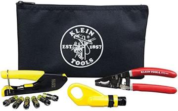 Klein Tools VDV026-211 Coax Installation Kit with Crimp Tool, Cable Cutter, Stripper