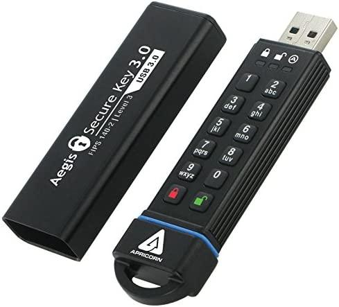 Apricorn 16GB Aegis Secure Key 256-bit Encryption USB 3.0 Flash Drive