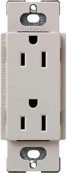 Lutron Claro 15 Amp Duplex Outlet, SCR-15-TP, Taupe
