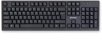 Verbatim Slimline Wireless Keyboard 2.4GHz USB Plug-and-Play Numeric Keypad, Black