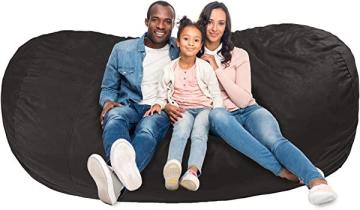 Amazon Basics Memory Foam Filled Bean Bag Lounger with Microfiber Cover - 7-Foot, Gray