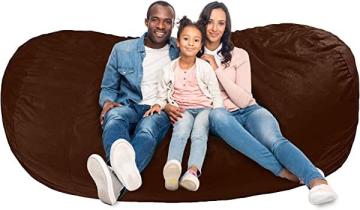 Amazon Basics Memory Foam Filled Bean Bag Lounger with Microfiber Cover - 7', Espresso