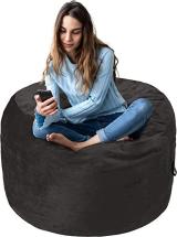 Amazon Basics Memory Foam Filled Bean Bag Chair with Microfiber Cover - 3', Gray