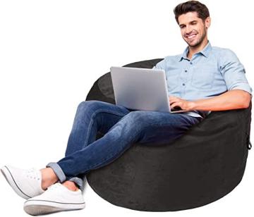 Amazon Basics Memory Foam Filled Bean Bag Chair with Microfiber Cover - 4', Gray