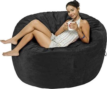 Amazon Basics Memory Foam Filled Bean Bag Chair with Microfiber Cover - 5', Gray