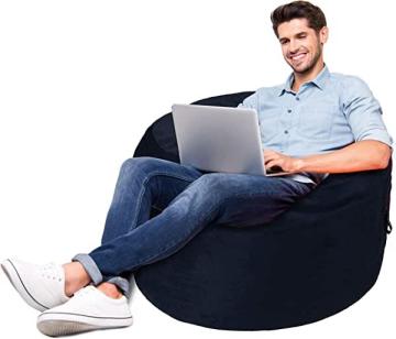 Amazon Basics Memory Foam Filled Bean Bag Chair with Microfiber Cover - 4', Blue