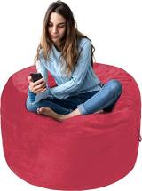 Amazon Basics Memory Foam Filled Bean Bag Chair with Microfiber Cover - 3', Pink