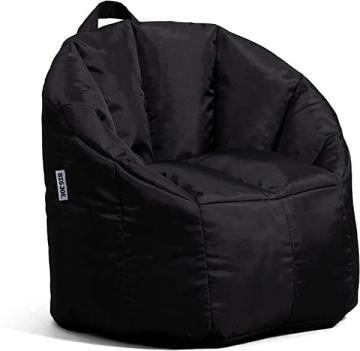 Big Joe Milano Kid's Bean Bag Chair, Black Smartmax, 2ft Small