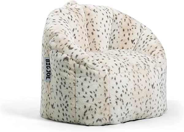Big Joe Milano Bean Bag Chair, Leopard Print Super Soft Fur, 2.5ft