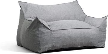 Big Joe Imperial Fufton Foam Filled Bean Bag Sofa with Removable Cover, Gray Union, 5ft Giant