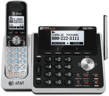 AT&T TL88102 DECT 6.0 2-Line Expandable Cordless Phone with Answering System