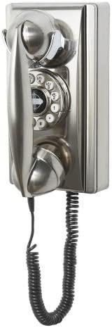 Crosley CR55-BC Wall Phone with Push Button Technology, Chrome