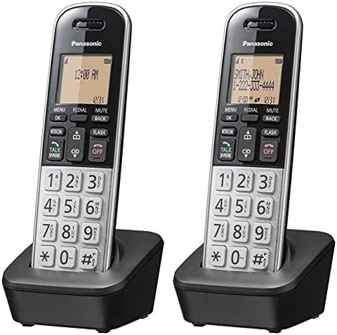 Panasonic KX-TGB812S Compact Cordless Phone with DECT 6.0, Black/Silver