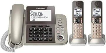 Panasonic KX-TGF352N Corded Cordless Phone System with Answering Machine, Champagne Gold