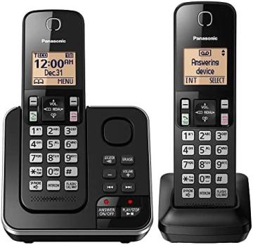 Panasonic KX-TGC362B Expandable Cordless Phone System with Answering Machine, Black